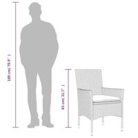 Tuinstoelen 2 st met kussens poly rattan zwart - thumbnail