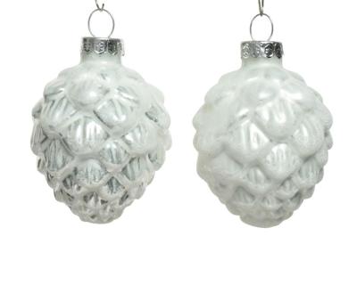 Denappel glas d5h7 cm winterwit 6st - Decoris