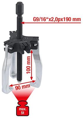 KS Tools 6404204 Poelietrekker Spanbereik 90 mm Aantal haken 3