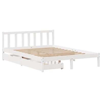 Bedframe zonder matras massief grenenhout wit 135x190 cm Bedframe zonder matras massief grenenhout wit 135x190 cm
