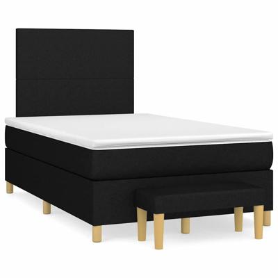 Boxspring met matras stof zwart 120x190 cm Boxspring met matras stof zwart 120x190 cm