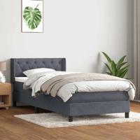 Boxspring met matras fluweel donkergrijs 80x210 cm - thumbnail