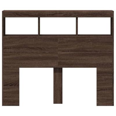 Hoofdbordkast met LED-verlichting 120x17x102 cm bruin eiken