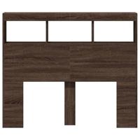 Hoofdbordkast met LED-verlichting 120x17x102 cm bruin eiken - thumbnail