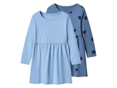 lupilu Set van 2 kinder jurken (Blauw, 110/116)