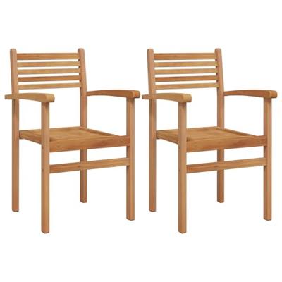 Tuinstapelstoelen 2 pcs Bruin 55.5 x 55.5 x 90 cm - thumbnail