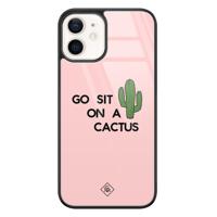 iPhone 12 glazen hardcase - Go sit on a cactus - thumbnail
