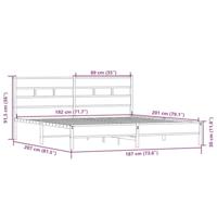 Bedframe zonder matras metaal sonoma eikenkleurig 180x200 cm - thumbnail