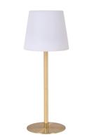 Lucide TYON - Oplaadbare Tafellamp Binnen/Buiten - Accu/Batterij - Ø 15 cm - LED Dimb. - 1x2W 2700K - IP65 - Mat Goud / Messing - thumbnail