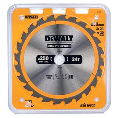 DeWALT Cirkelzaagblad voor Hout | Construction | Ø 250mm Asgat 30mm 24T - DT1956-QZ