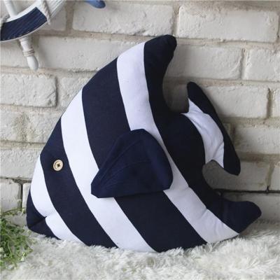 Vis vorm Cushion Bed rugleuning ondersteuning gooien kussen met kussen invoegt grootte: 48 x 45cm(Blue)