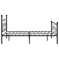 Bedframe met lattenbodem metaal zwart 200x200 cm - thumbnail