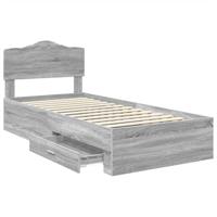 Bedframe met hoofdeinde Grijs Sonoma 90 x 200 cm Bewerkt hout - thumbnail