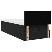 Ottoman bed met matras 80x200cm fluweel zwart - thumbnail