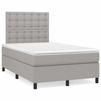 Boxspring met matras en LED stof lichtgrijs 120x190 cm - thumbnail