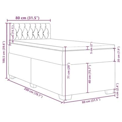 Boxspring met matras fluweel donkerblauw 80x200 cm
