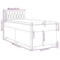 Boxspring met matras fluweel donkerblauw 80x200 cm - thumbnail