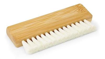 Dynavox Grammofoonplaatborstel ZB110, vinyl-reinigingsborstel met borstelharen van geitenhaar voor zachte reiniging, echt houten handvat, bamboehout