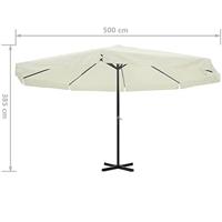 Parasol Samos 500 cm aluminium wit - thumbnail