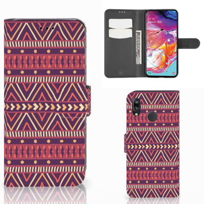 Samsung Galaxy A70 Telefoon Hoesje Aztec Paars Samsung Galaxy A70 Telefoon Hoesje Aztec Paars
