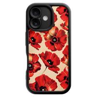 iPhone 16 zwarte case - Poppy flowers - thumbnail