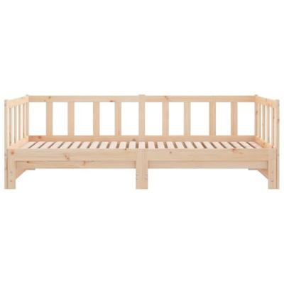 Slaapbank uitschuifbaar 2x(80x200) cm massief grenenhout