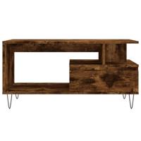 Salontafel 90x49x45 cm bewerkt hout gerookt eikenkleurig - thumbnail