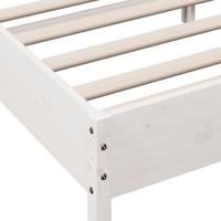 Bedframe zonder matras massief grenenhout wit 160x200 cm - thumbnail