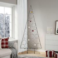 Kerstdecoratie kerstboom 210 cm metaal zwart - thumbnail