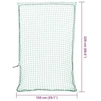 VidaXL Aanhangwagennet elastisch touw 2,2x1,5 m polypropeen groen - thumbnail