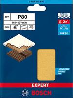 Bosch Accessories EXPERT C470 2608900892 Oscillerend schuurpapier Geperforeerd Korrelgrootte (num) 80 (l x b) 115 mm x 107 mm 10 stuk(s) - thumbnail
