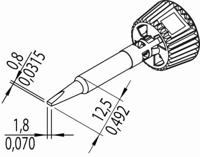 Ersa 0142CDLF18L/SB Soldeerpunt Beitelvorm Grootte soldeerpunt 1.80 mm Inhoud: 1 stuk(s) - thumbnail