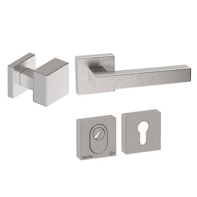 Hardbrass Voordeurset Quadro exc. 3-delig vierkant SKG3 met kerntrekbeveiliging - RVS