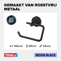 tesa MOON BLACK Toiletrolhouder Lijm Metaal - thumbnail
