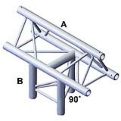 Showtec FT30 Driehoek truss 019 3-weg T-stuk 90g apex up