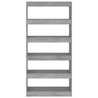 Boekenkast/kamerscherm 80x30x166 cm bewerkt hout grijs sonoma - thumbnail