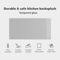 VidaXL Keuken spatscherm lichtgrijs 80 x 40 cm gehard glas - thumbnail