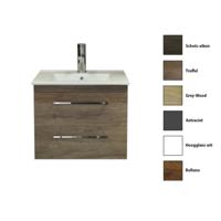 Badkamermeubelset Sanicare Q6 Twee Laden Chromen Greep 60 cm Belluno Eiken - thumbnail