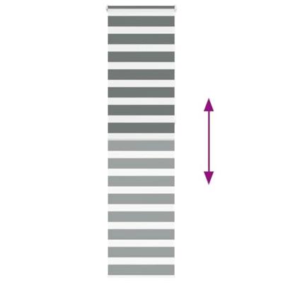 Zebra rolgordijn 60x230 cm stofbreedte donkergrijs 55,9 cm