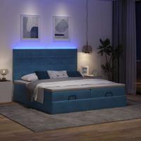 Ottoman bed met matrassen en LED's 160x200cm fluweel - thumbnail