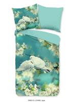 Good Morning Dekbedovertrek "witte duiven" - Aqua - (200x200/220 cm) - Katoen - thumbnail