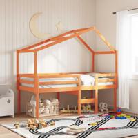 Hoogslaper met dak massief grenenhout wasbruin 90x200 cm - thumbnail