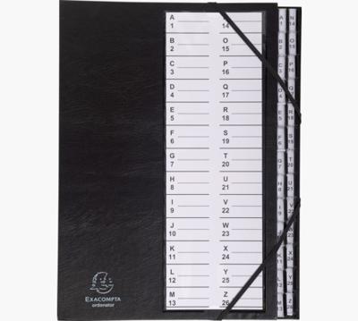 Exacompta sorteermap Ordonator met harde kaft, bedrukte alfabetische ruiters, 26 vakken, zwart Exacompta sorteermap Ordonator met harde kaft, bedrukte alfabetische ruiters, 26 vakken, zwart