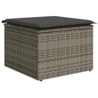 6-delige Loungeset met kussens poly rattan grijs - thumbnail