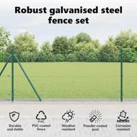 VidaXL Afrasteringspaal groen 25 x 1 m (16 x 16 mm gaas) staal - thumbnail