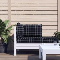 VidaXL Palletkussens 3 st ruitpatroon oxford stof zwart - thumbnail