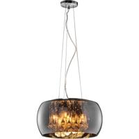 LED Hanglamp Trion Vapiro - 5-lichts Mat Chroom met Glazen Kappen - thumbnail