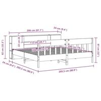 Bed met boekenkast zonder matras grenenhout wit 200x200 cm - thumbnail