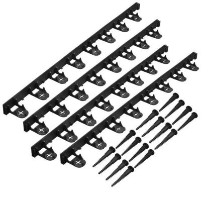 NATUUR Turftrim van polypropyleen en polyethyleen - 16 ankers - H 4,5 x (4 x L100) cm - Zwart