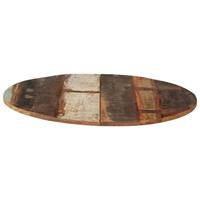 Tafelblad rond 15-16 mm 70 cm massief gerecycled hout - thumbnail